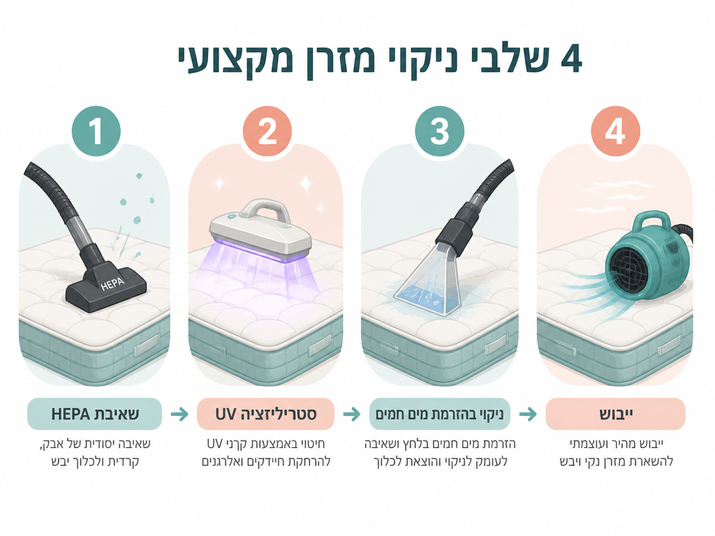 ניקוי מזרן עם מקלות תמיכה (פוקט): איך לא לחדור פנימה ולהרוס את המבנה