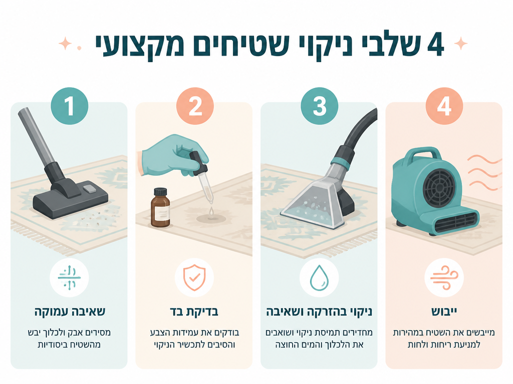 ניקוי שטיחים סינטטיים בבית: שיטות שעובדות, חומרים שעלולים להרוס וטיפים מקצועיים
