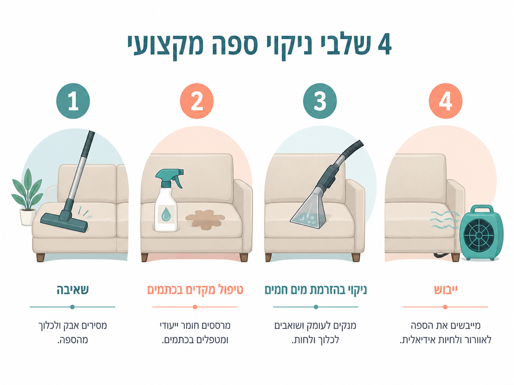 ניקוי ספה לפני אירוח חג או אירוע: לוח זמנים מומלץ ומה לתאם עם הניקוי המקצועי