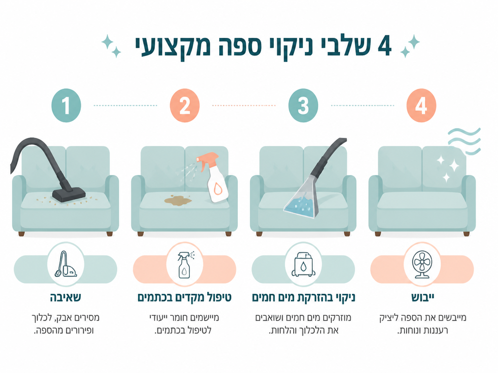 ניקוי ספות בבית עם כלבים: בדים שעמידים, שיגרת תחזוקה ותדירות ניקוי מקצועי