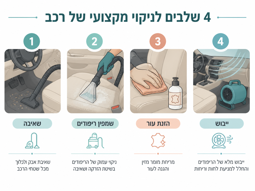 ריח עובש ברכב אחרי גשם או שטפון: איך מאתרים את המקור ומה התהליך לניקיון