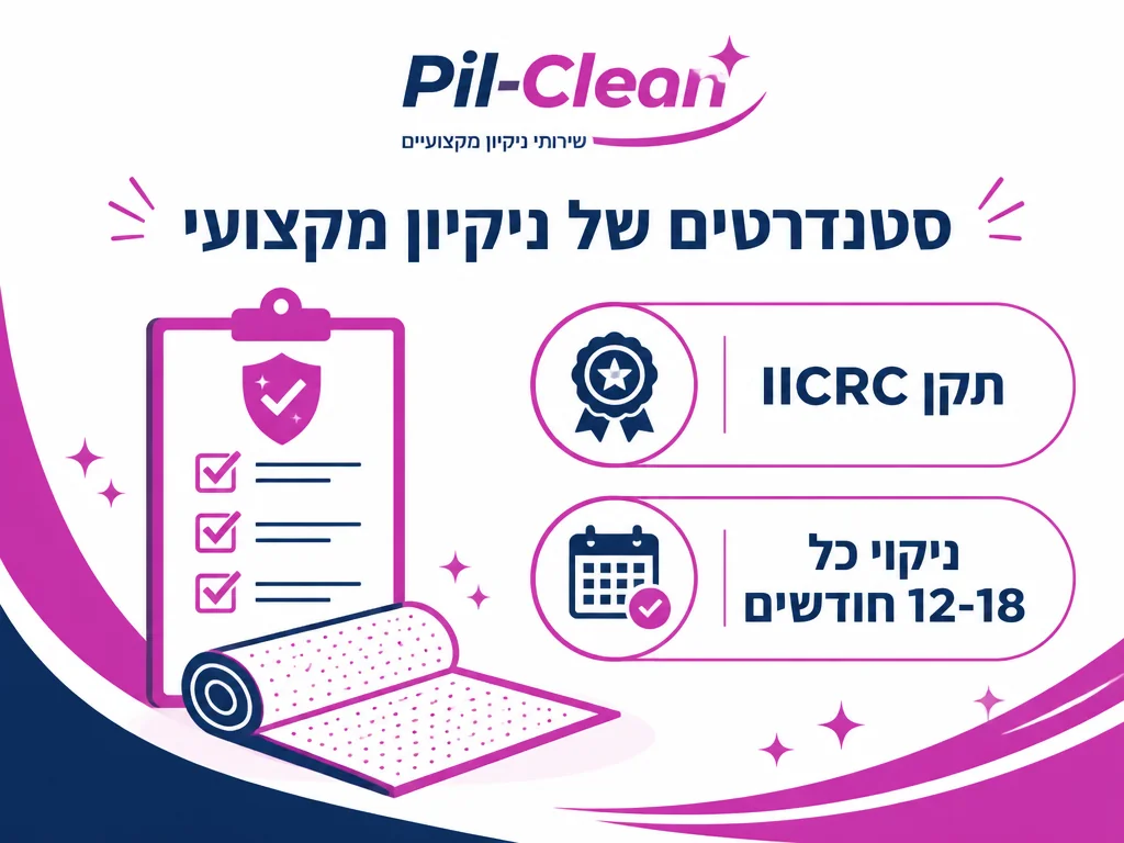 אינפוגרפיקה של תקני ניקוי מקצועי ותדירות מומלצת