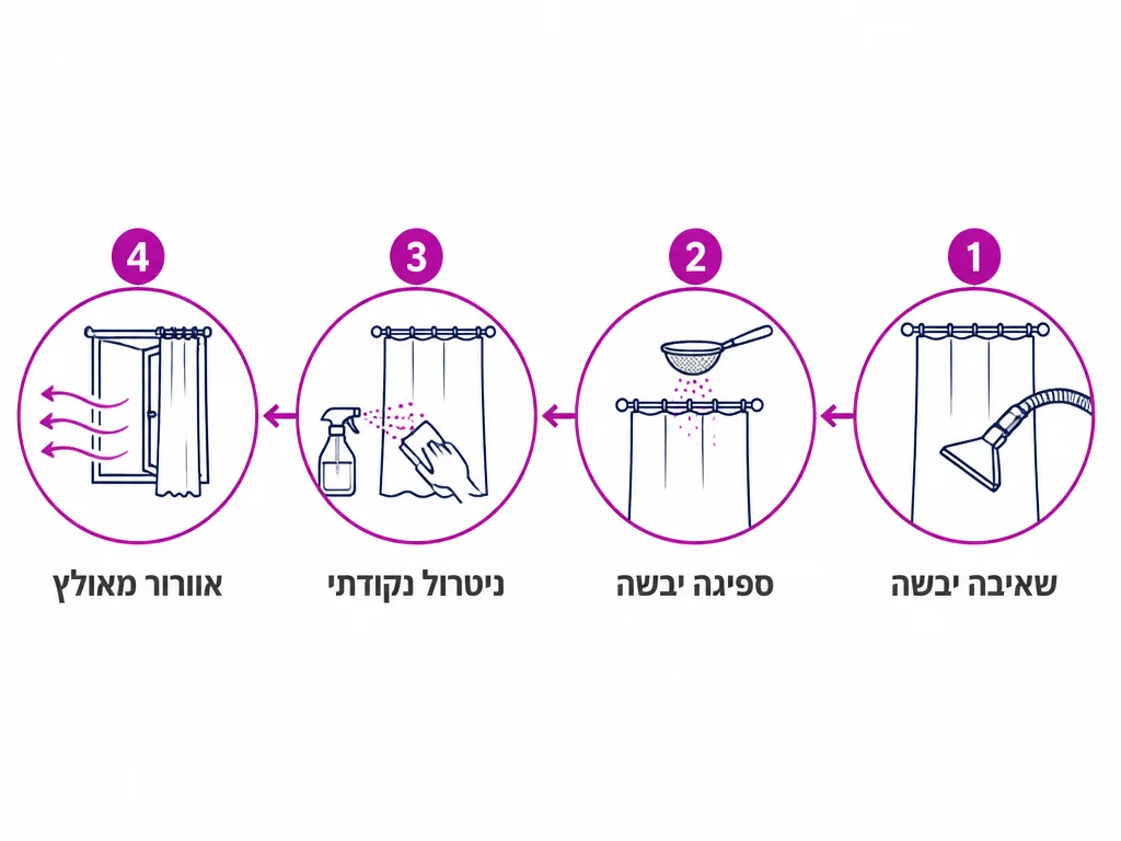 ארבעה שלבים להסרת ריח עשן ובישול מוילון תלוי בבית