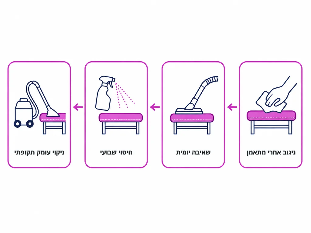 תרשים ארבע רמות תחזוקה לריפודים בחדר כושר