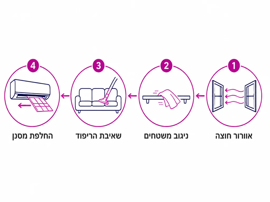 ארבעה שלבים לשיפור איכות האוויר בבית