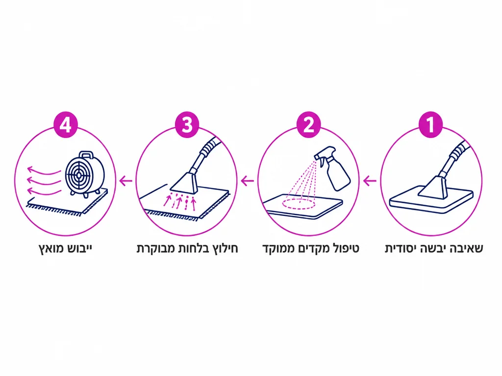 ארבעה שלבים בניקוי עומק מקצועי של ריפודים בגן ילדים