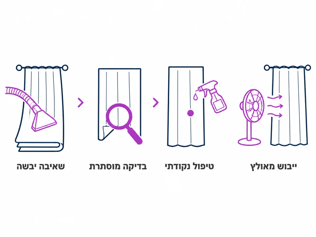 ארבעה שלבים לניקוי בטוח של וילון תלוי בלי להוריד אותו