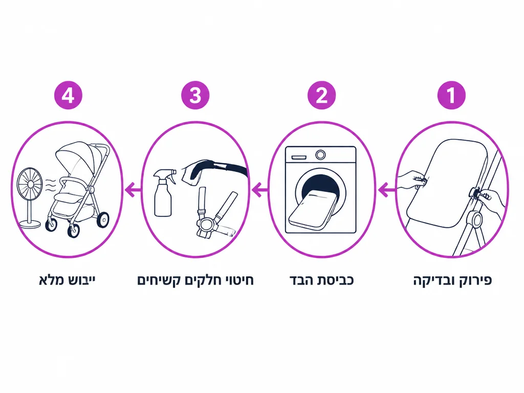 ארבעה שלבים לחיטוי עגלת תינוק יד שנייה לפני שימוש ראשון